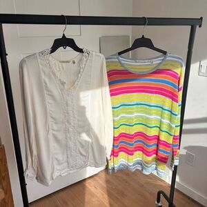 Soft Surroundings Long Sleeve Tops Bundle lace viscose boho tunic Sz XL